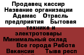 Продавец-кассир › Название организации ­ Адамас › Отрасль предприятия ­ Бытовая техника и электротовары › Минимальный оклад ­ 37 000 - Все города Работа » Вакансии   . Тыва респ.,Ак-Довурак г.
